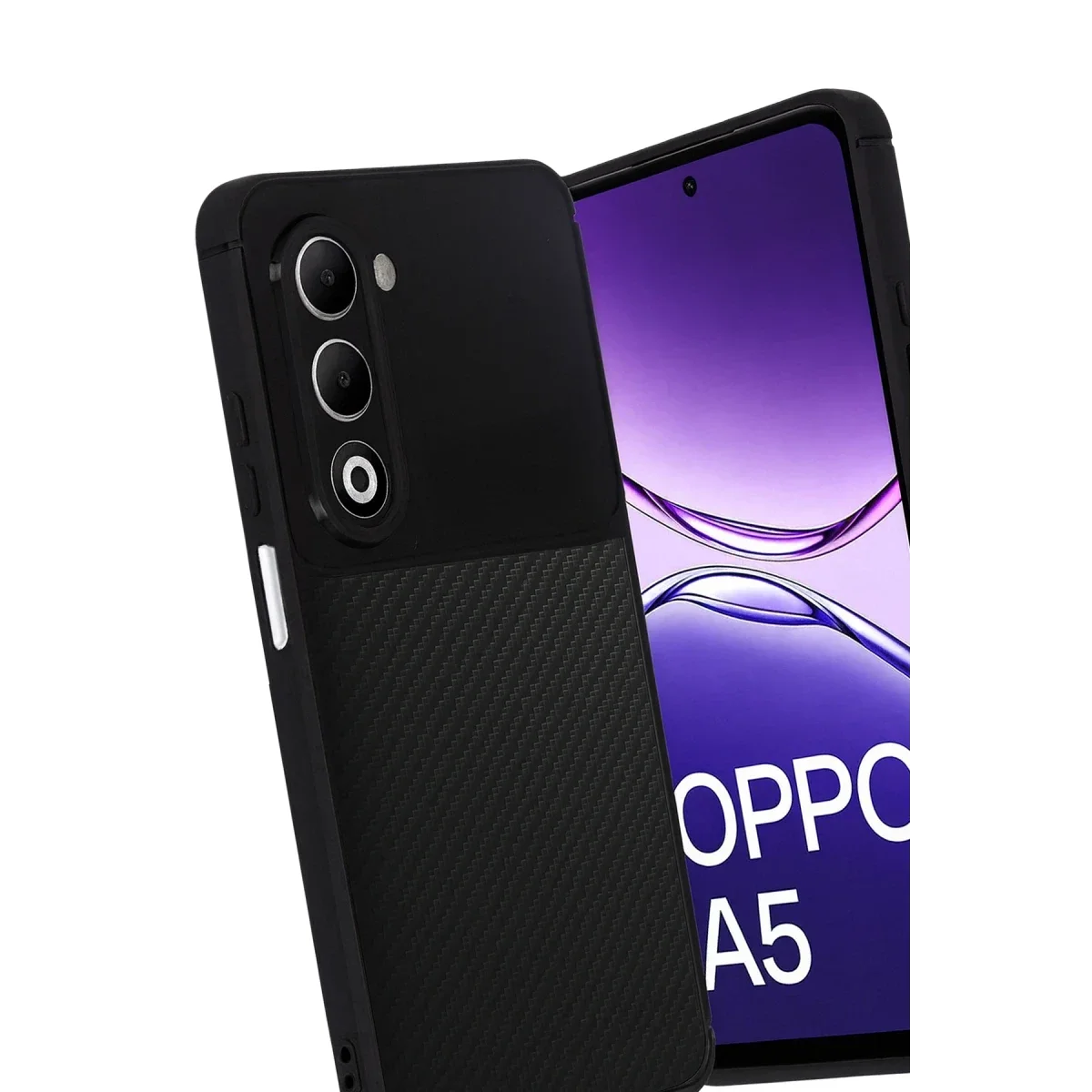 Oppo A5 4G Auto Focus Karbon Kapak - Siyah görsel 3
