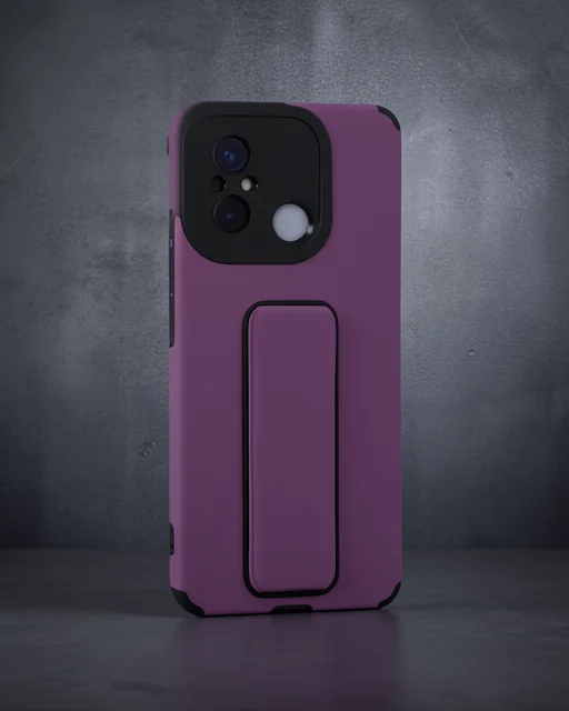 Xiaomi Redmi 12c Kılıf Mega Standlı Silikon - Mor