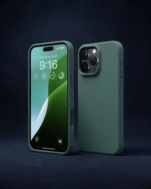 Apple İphone 16 Pro Kılıf First Silikon - Koyu Yeşil