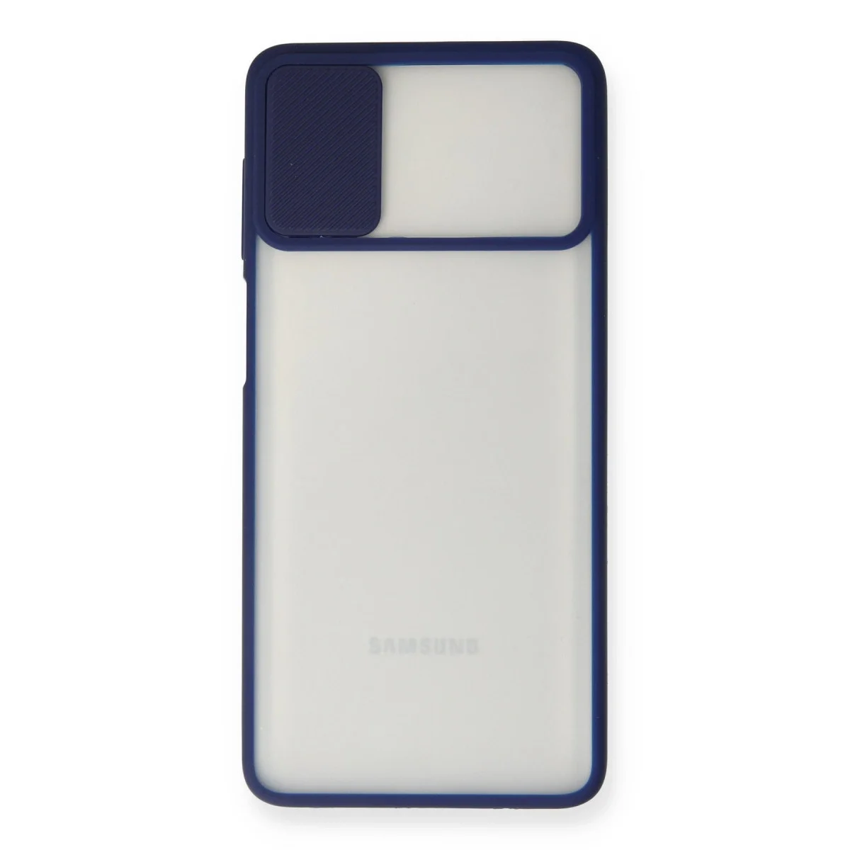 Samsung Galaxy M51 Kılıf Palm Buzlu Kamera Sürgülü Silikon - Lacivert görsel 2