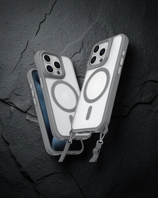 Apple İphone 14 Pro Max Kılıf Enka Magsafe Silikon Kılıf - Titan Gri