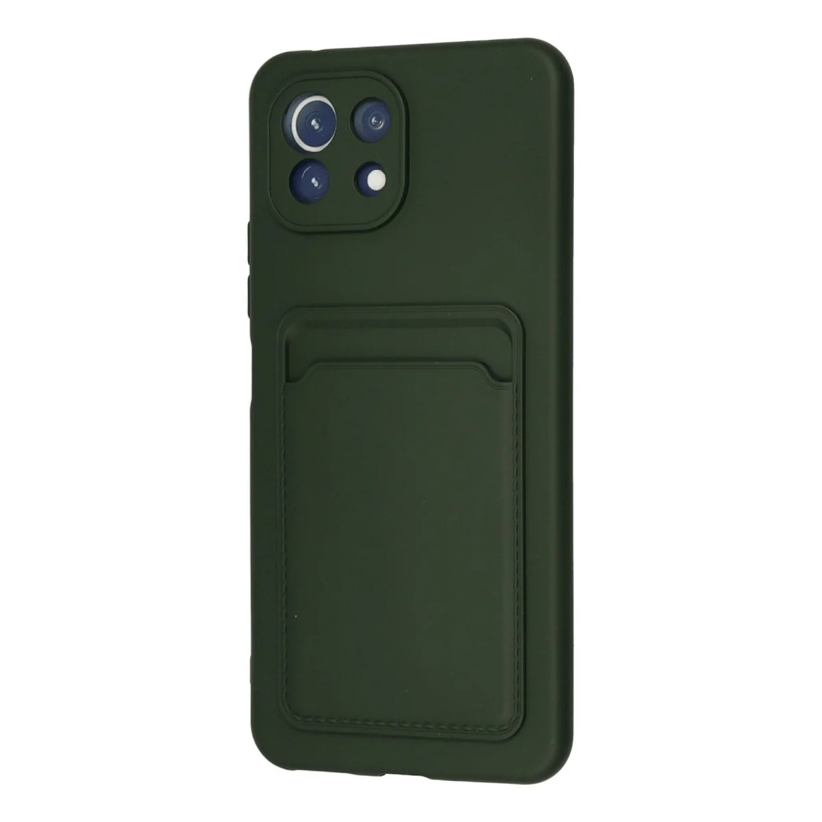Xiaomi Mi 11 Kılıf Kelvin Kartvizitli Silikon - Koyu Yeşil görsel 3