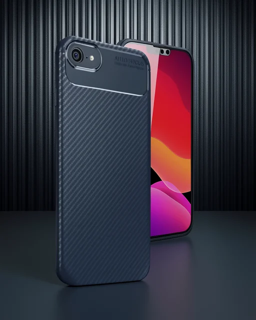 Apple İphone 16e Kılıf Auto Focus Karbon Kapak - Lacivert