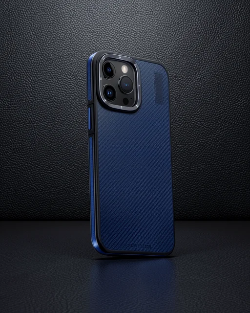 Joko Apple İphone 15 Pro Kılıf Aramid 600d Kevlar Karbon Fiber Magsafe Kapak - Lacivert