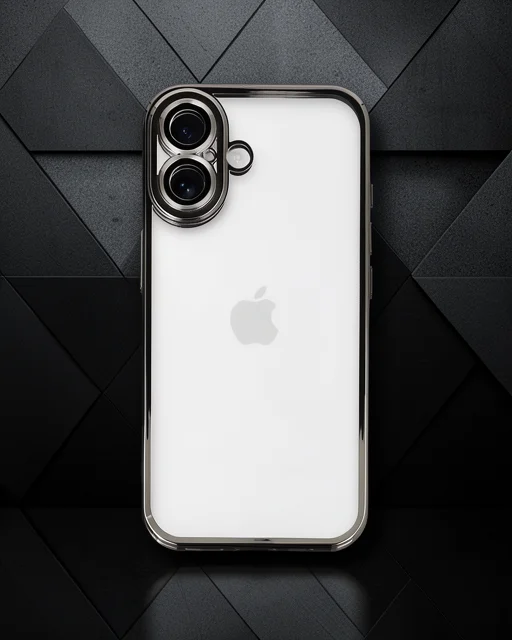 Apple İphone 16 Kılıf Razer Lensli Silikon - Titanyum Gri