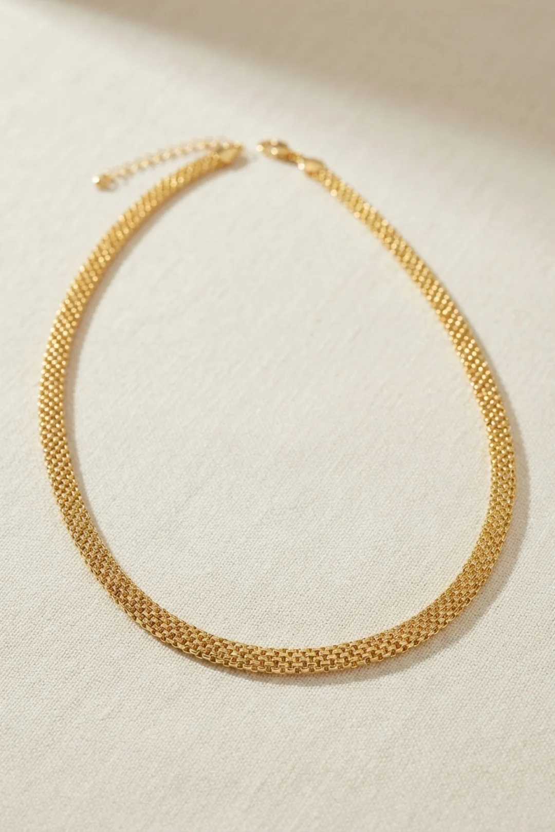 Hasır Zincir Model Pirinç Gold Renk Kadın Kolye