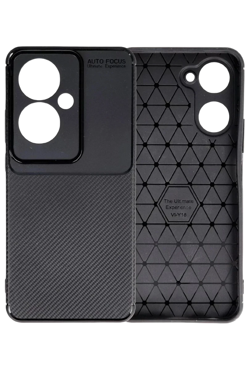 Oppo Reno 11F Kılıf Auto Focus Karbon Kapak - Siyah görsel 3