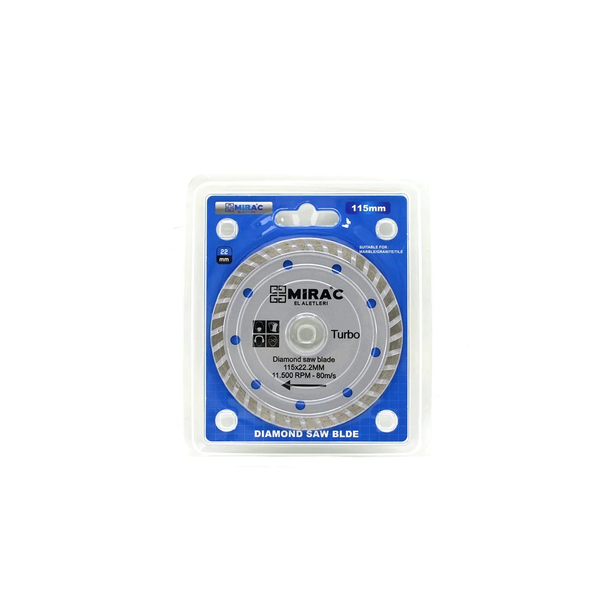 115 mm Mermer Kesme Diski 22.2 mm İnce Turbo görsel 2