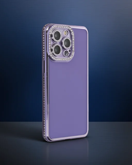 Apple İphone 14 Pro Kılıf Joke Taşlı Silikon - Mor