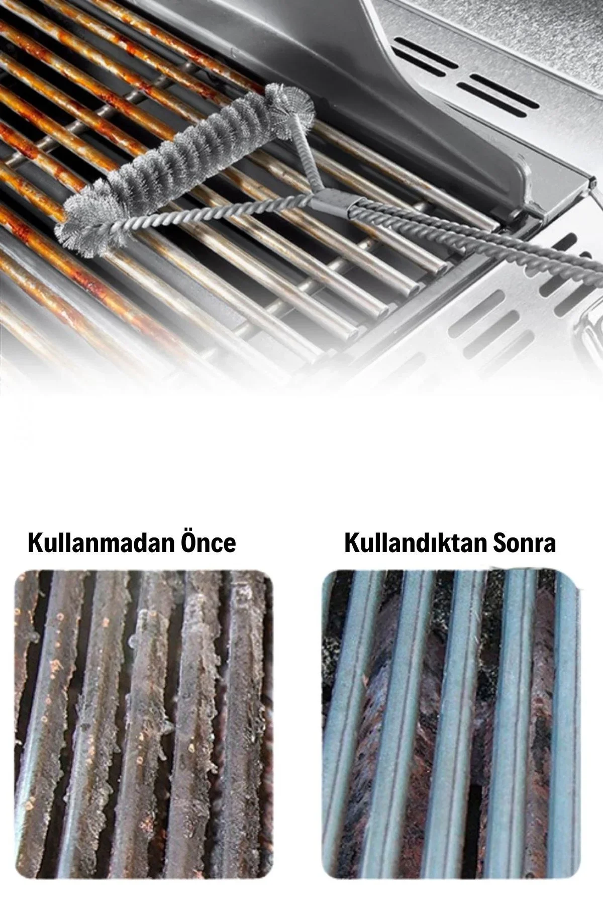 Barbekü Mangal Izgara Teli Tezlik Fırçası görsel 7