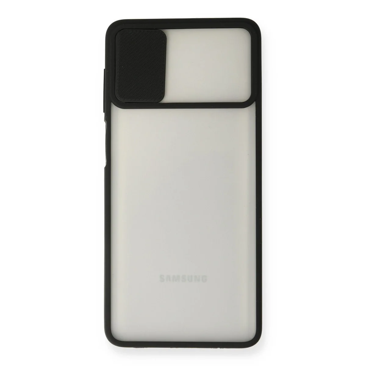 Samsung Galaxy M51 Kılıf Palm Buzlu Kamera Sürgülü Silikon - Siyah görsel 2