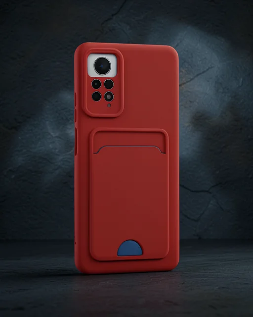 Xiaomi Redmi Note 11 Pro Kılıf Kelvin Kartvizitli Silikon - Kırmızı