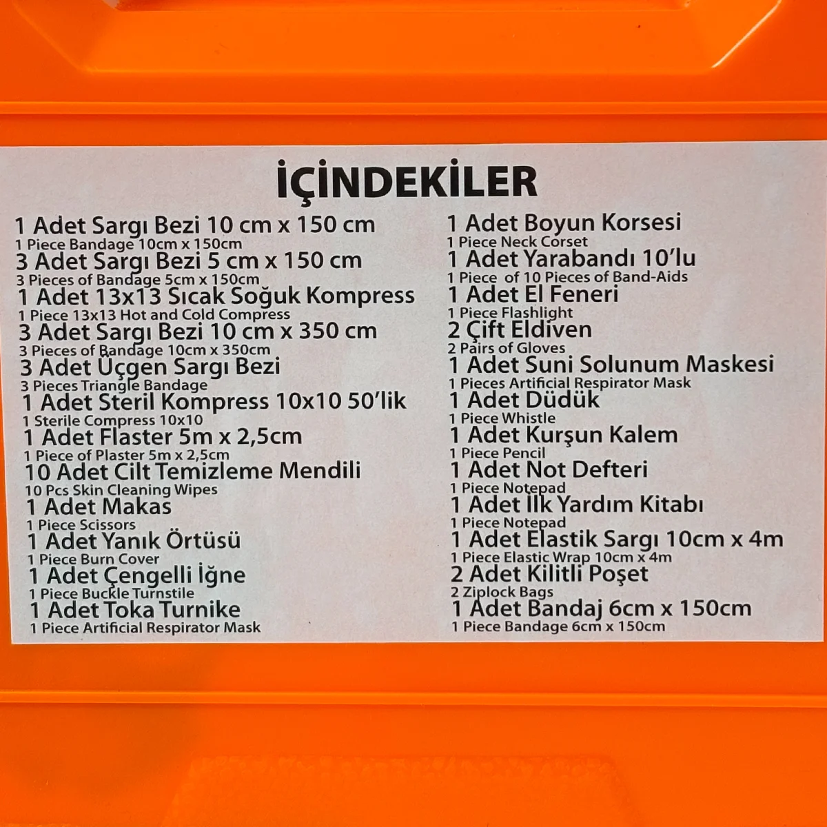 Büyük İlk Yardım Seti (Plastik Çantalı) görsel 3
