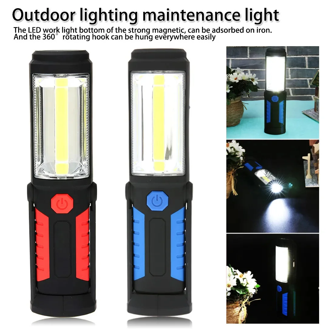 BR S99 COB LED Şarj Edilebilir Mıknatıslı Çalışma Feneri görsel 5