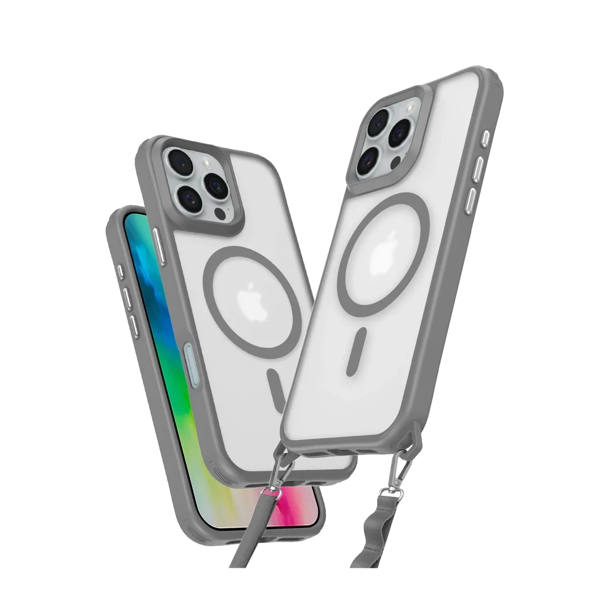 Apple iPhone 16 Pro Max Kılıf Enka Magsafe Silikon Kılıf - Titan Gri