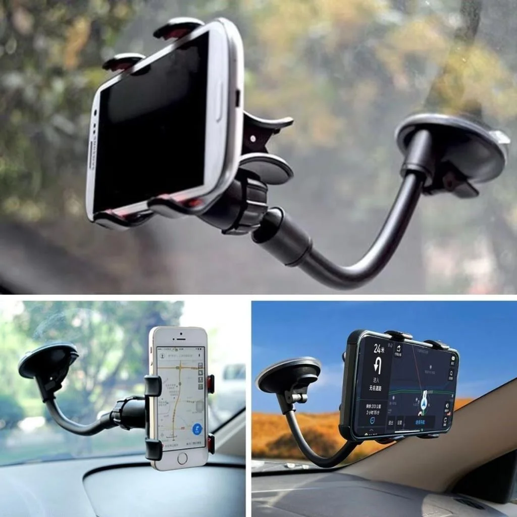 Akrobat Cama Sabitlenen Güçlü Vakumlu 360 Derece Dönen Tüm Modellere Uyan Oto Telefon Tutucu görsel 2