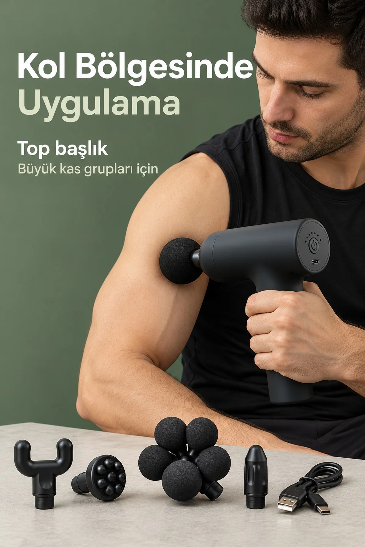 Şarjlı Masaj Aleti Altı Toplu Başlık ve Değiştirilebilir Uçlar görsel 3
