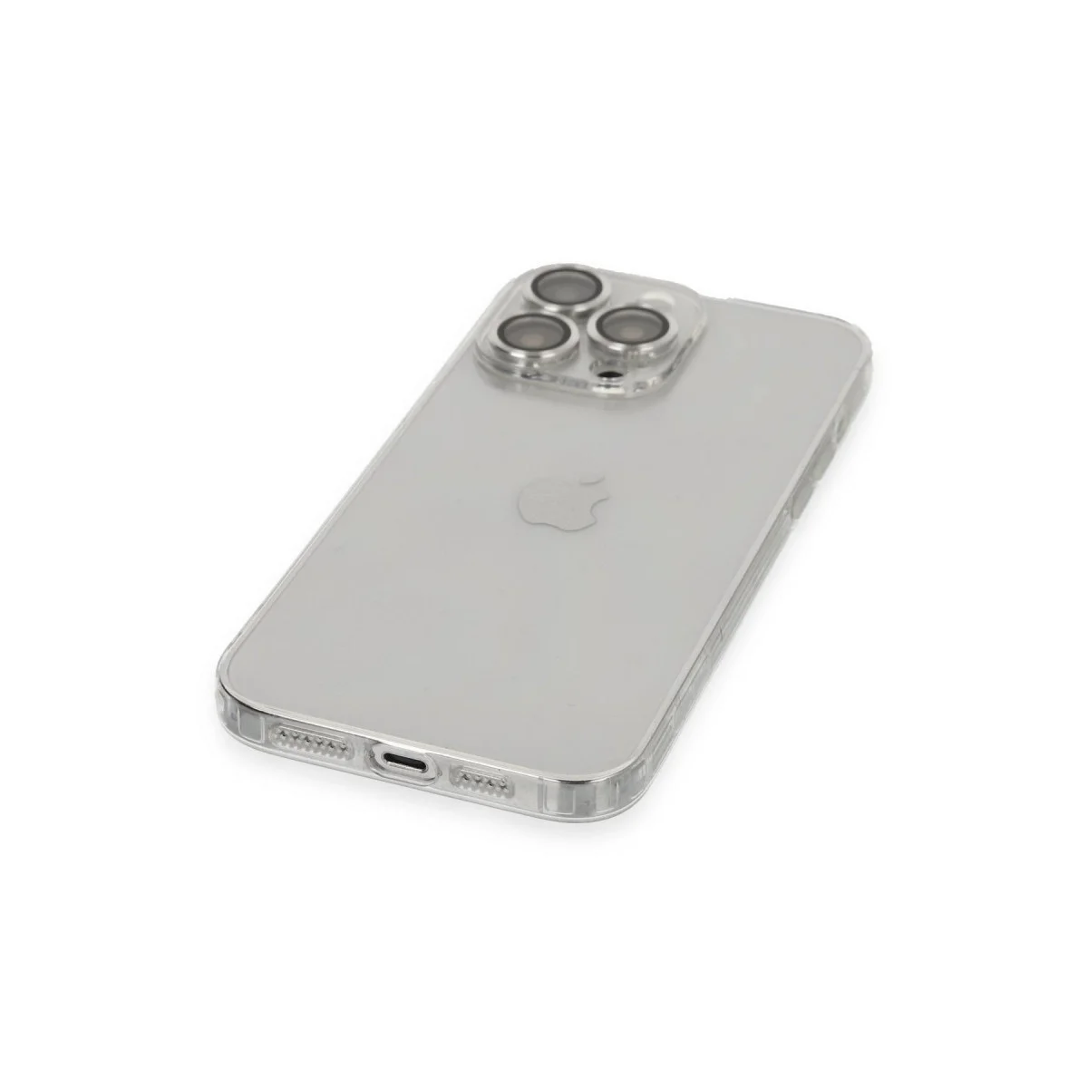 Apple İphone 13 Pro Max Kılıf Luko Lens Silikon - Gümüş görsel 4