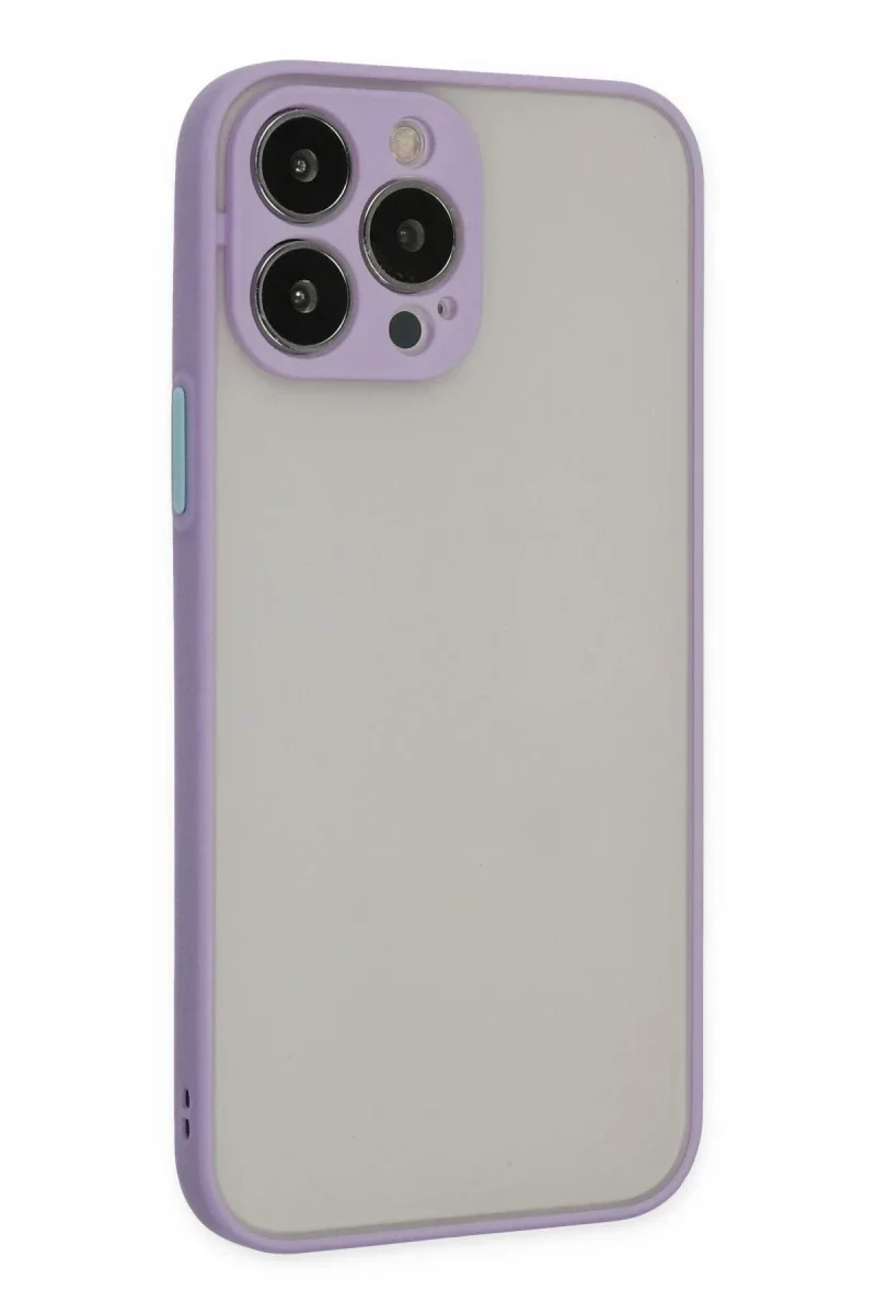 Apple iPhone 13 Pro Kılıf Montreal Silikon Kapak - Mor görsel 3