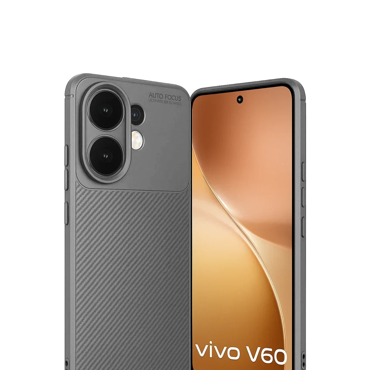 Vivo V60 5G Auto Focus Karbon Kapak - Gri görsel 2