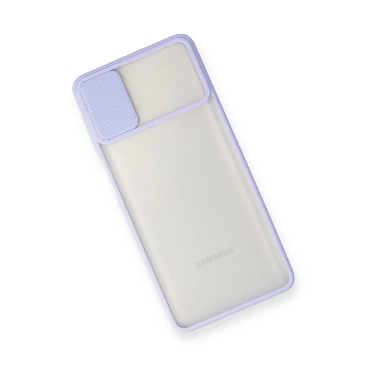 Samsung Galaxy M51 Kılıf Palm Buzlu Kamera Sürgülü Silikon - Lila görsel 3