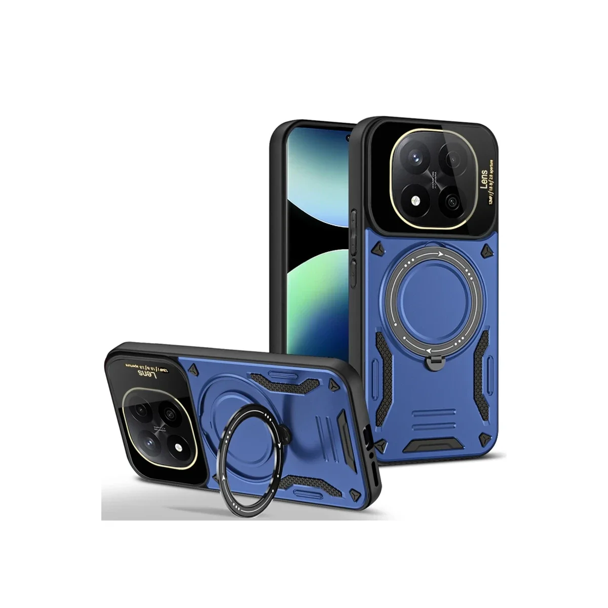 Xiaomi Redmi Note 14 Pro 4G Kılıf Joy Lens Standlı Kapak - Lacivert