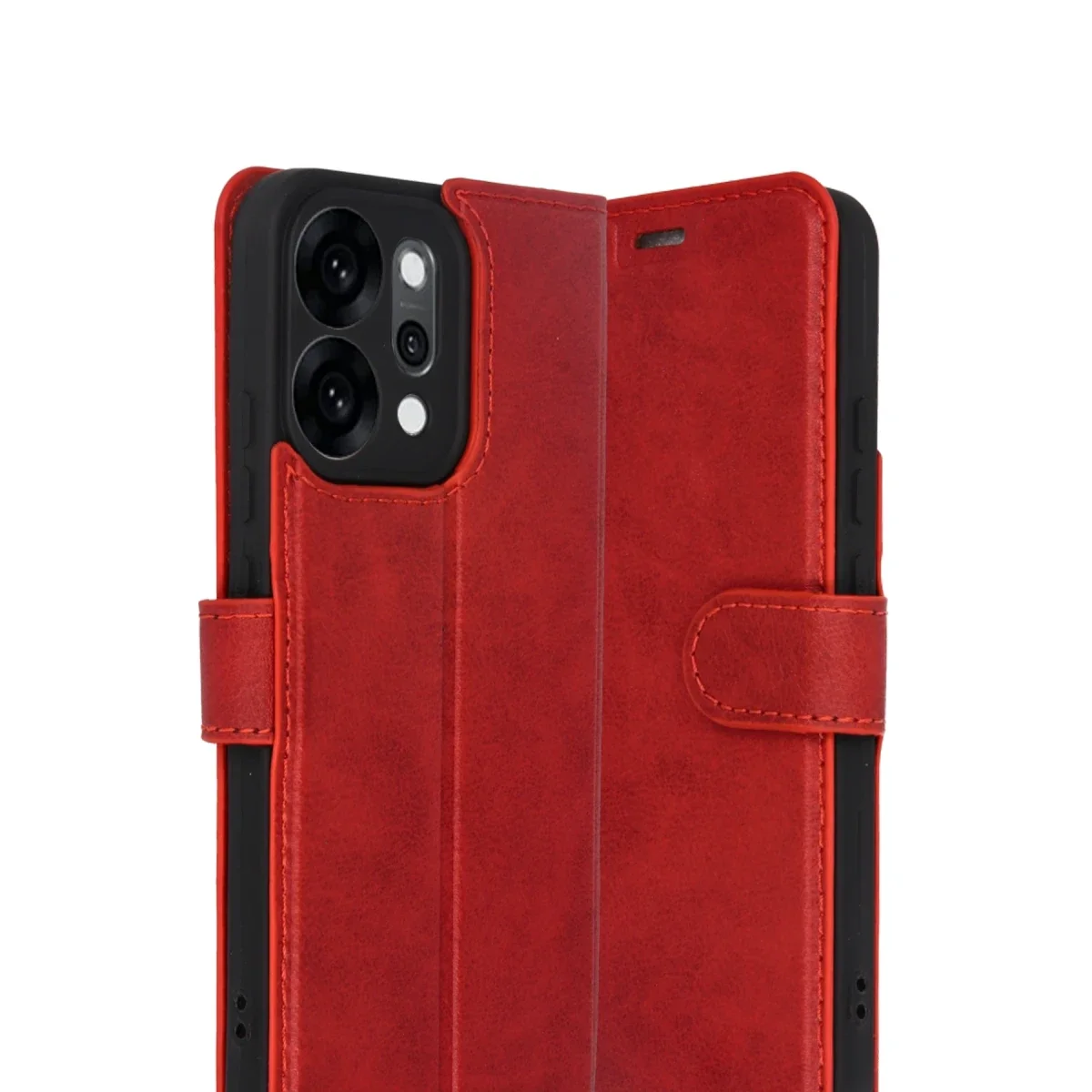 Oppo Reno 14 Trend S Plus Kapaklı Kılıf - Kırmızı görsel 2