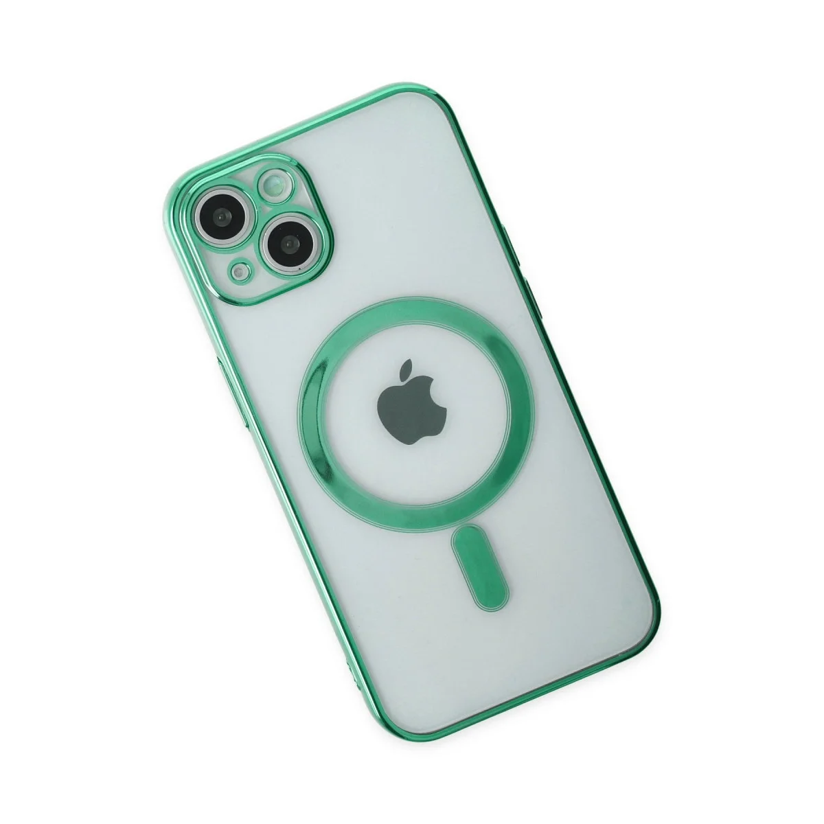 Apple İphone 14 Plus Kılıf Magneticsafe Lazer Silikon - Haki Yeşil görsel 3