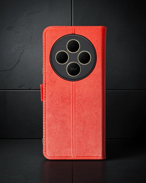 Xiaomi Redmi 14c Kılıf Trend S Plus Kapaklı Kılıf - Kırmızı