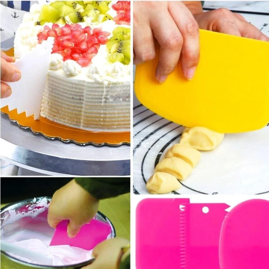 Pasta Hamur Şekillendirici Spatula Kesici Kazıyıcı Dekoratör Set görsel 3