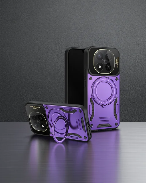 Xiaomi Redmi Note 14 Pro 4g Kılıf Joy Lens Standlı Kapak - Mor