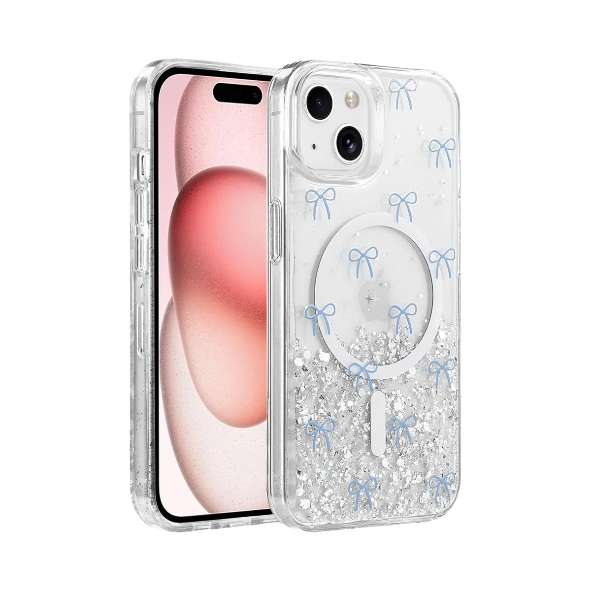 Onegif Apple İphone 14 sk Simli Magsafe Kapak - Desen 3