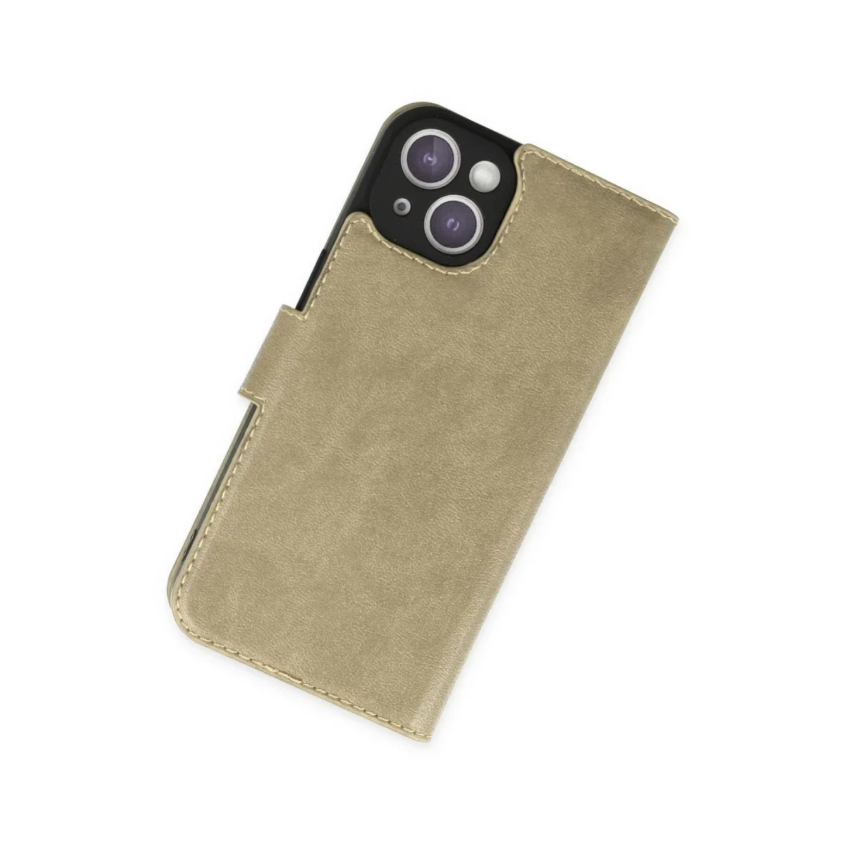 Apple iPhone 14 Plus Kılıf Trend S Plus Kapaklı Kılıf - Gold görsel 2