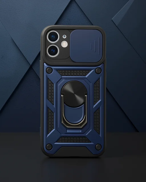 Apple İphone 11 Kılıf Pars Lens Yüzüklü Silikon - Lacivert
