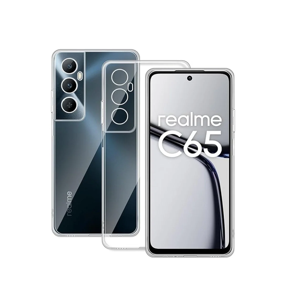 Realme C65 Kılıf Lüx Şeffaf Silikon görsel 2