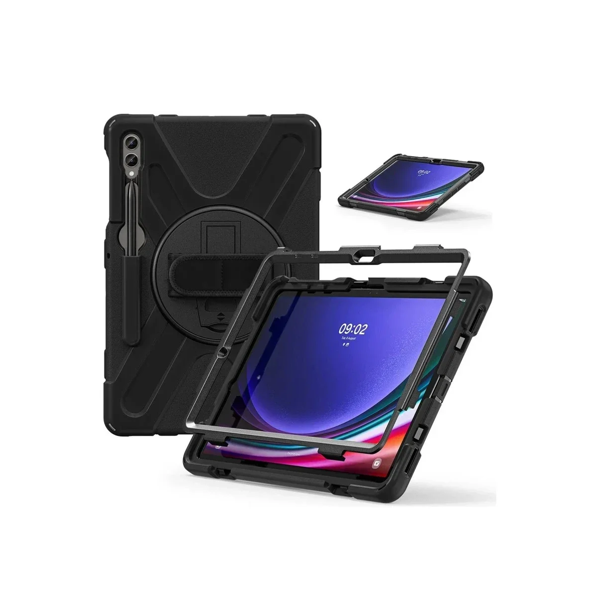 Samsung Galaxy X610 Tab S9 FE Plus 12.4 Kılıf Amazing Tablet Kapak - Siyah görsel 2