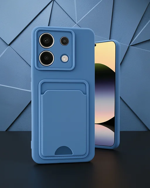 Xiaomi Redmi Note 13 Pro 5g Kılıf Kelvin Kartvizitli Silikon - Mavi