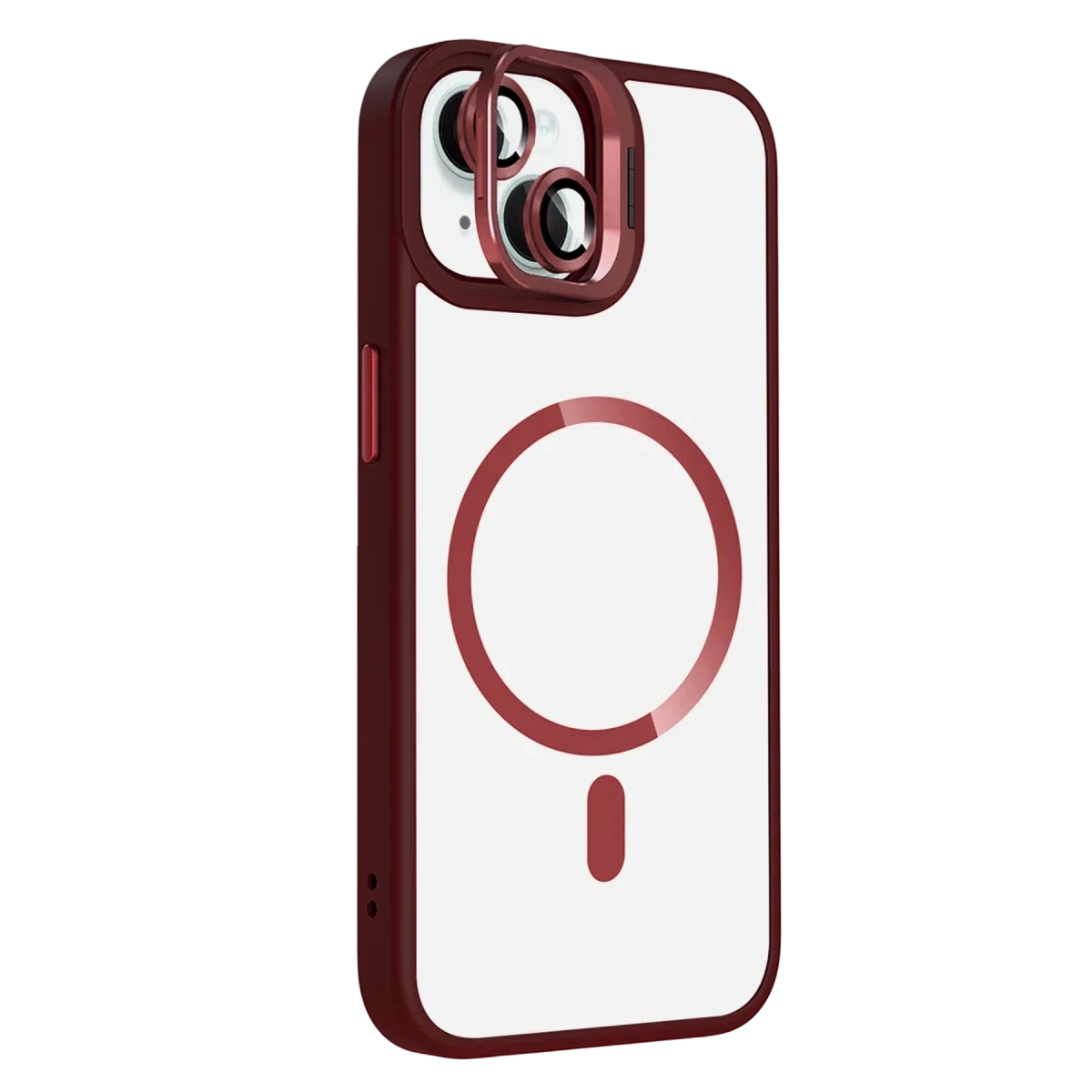 Joko Apple iPhone 13 Remim Lensli Magsafe Standlı Kapak - Bordo görsel 2