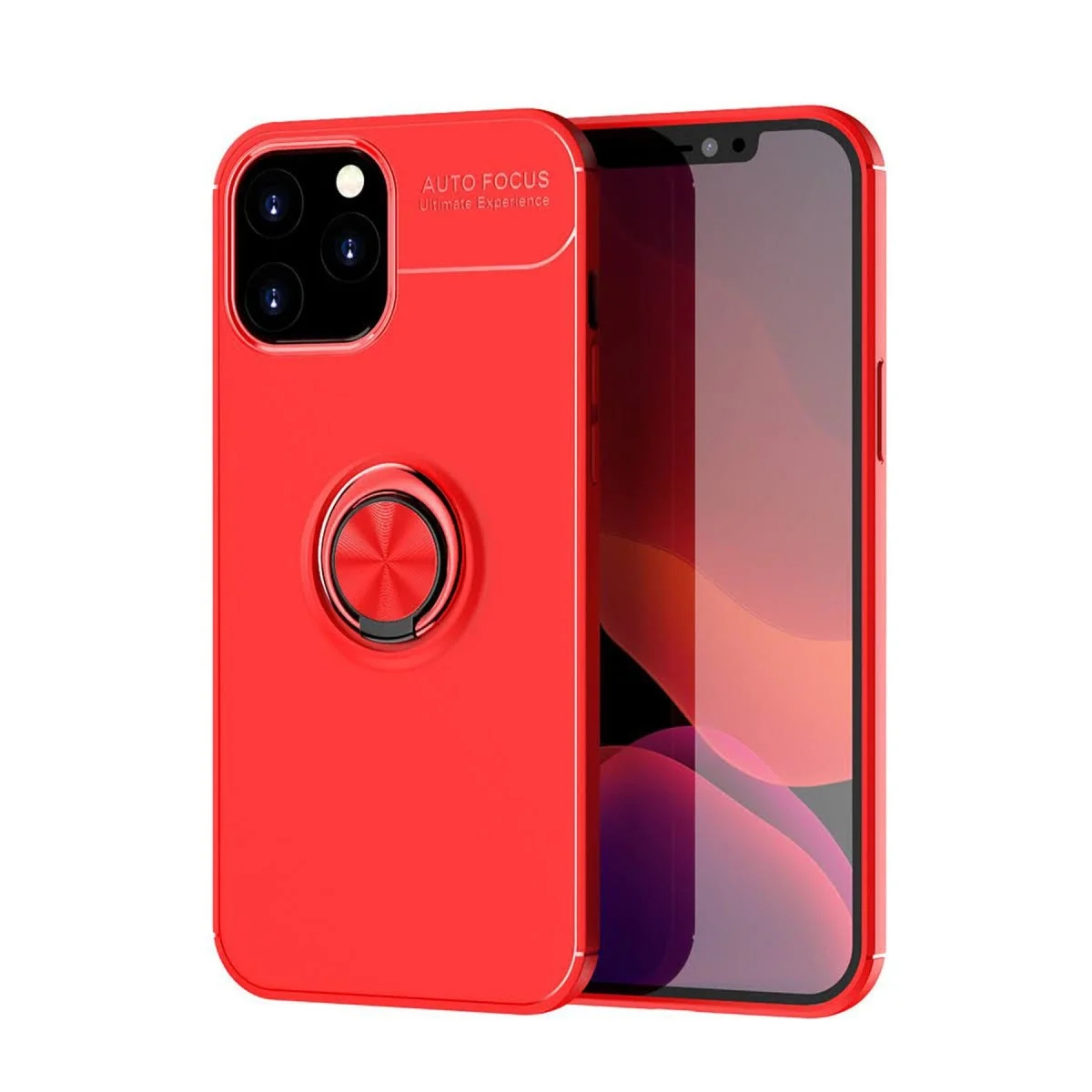 Apple İphone 12 Pro Max Kılıf Range Yüzüklü Silikon - Kırmızı