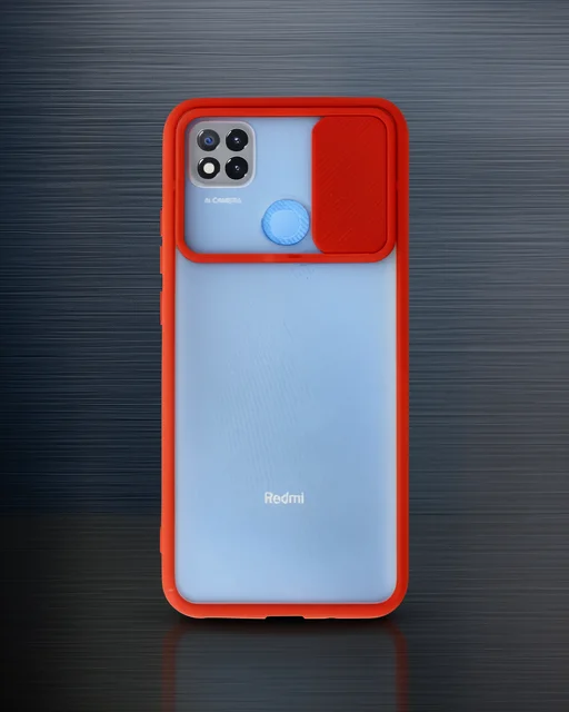 Xiaomi Redmi 9c Kılıf Palm Buzlu Kamera Sürgülü Silikon - Kırmızı