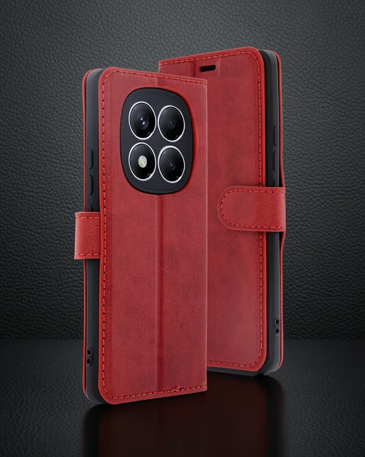Xiaomi Redmi Note 14 Pro 4g Kılıf Trend S Plus Kapaklı Kılıf - Kırmızı