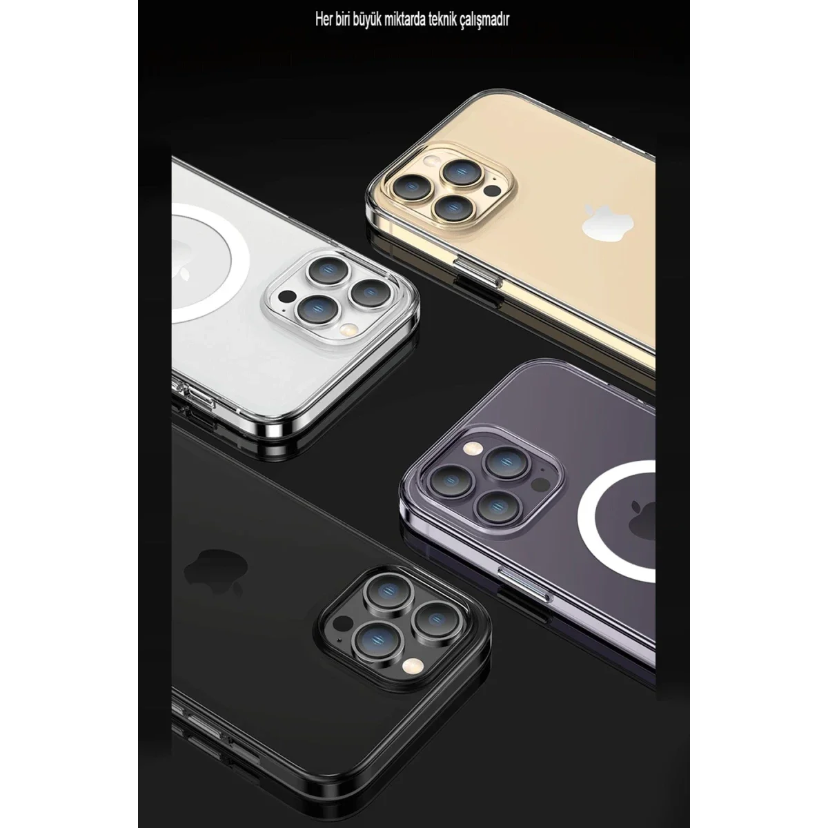 Apple iPhone 15 Pro Max Kılıf Tron Şeffaf Magsafe Kapak - Şeffaf görsel 7