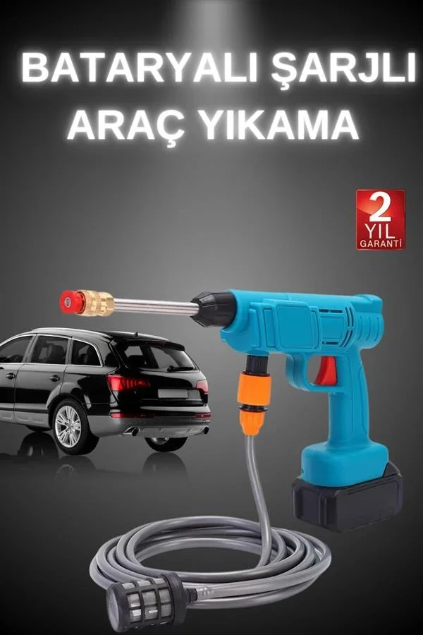 Şarjlı Ve Yüksek Basınçlı Oto Yıkama Makinesi Ve Sulama Tabancası Bahçe Yıkama Makinesi görsel 2