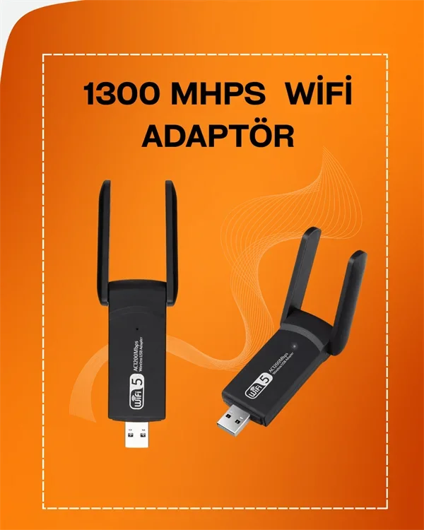 Tak-Çalıştır Özellikli Çift Bant WiFi Adaptör – 1200 Mbps görsel 2