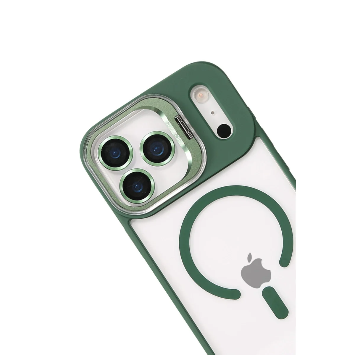 Joko Apple İphone 17 Pro Rem Lensli Magsafe Standlı Kapak - Koyu Yeşil görsel 3