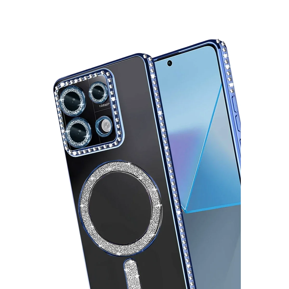 Xiaomi Redmi 13C Joke Simli Magneticsafe Kılıf - Mavi görsel 3