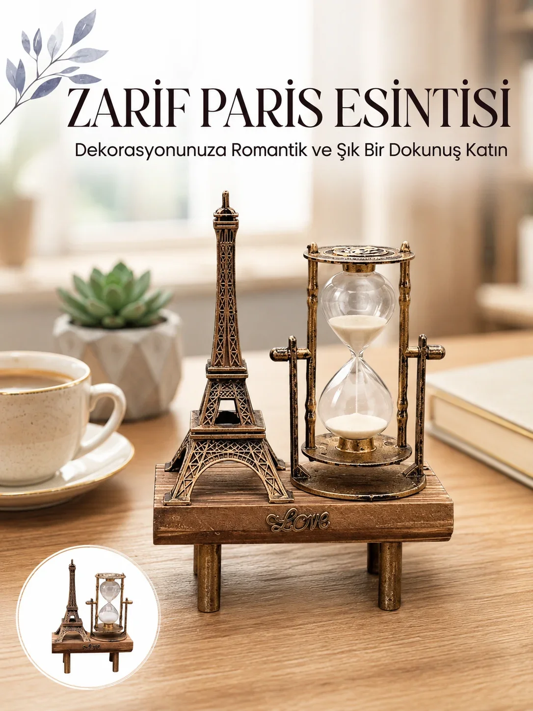 Paris Eyfel Kulesi Hediyelik Eyfel Retro Kum Saati Dekoratif Eşya Yeni Nesil