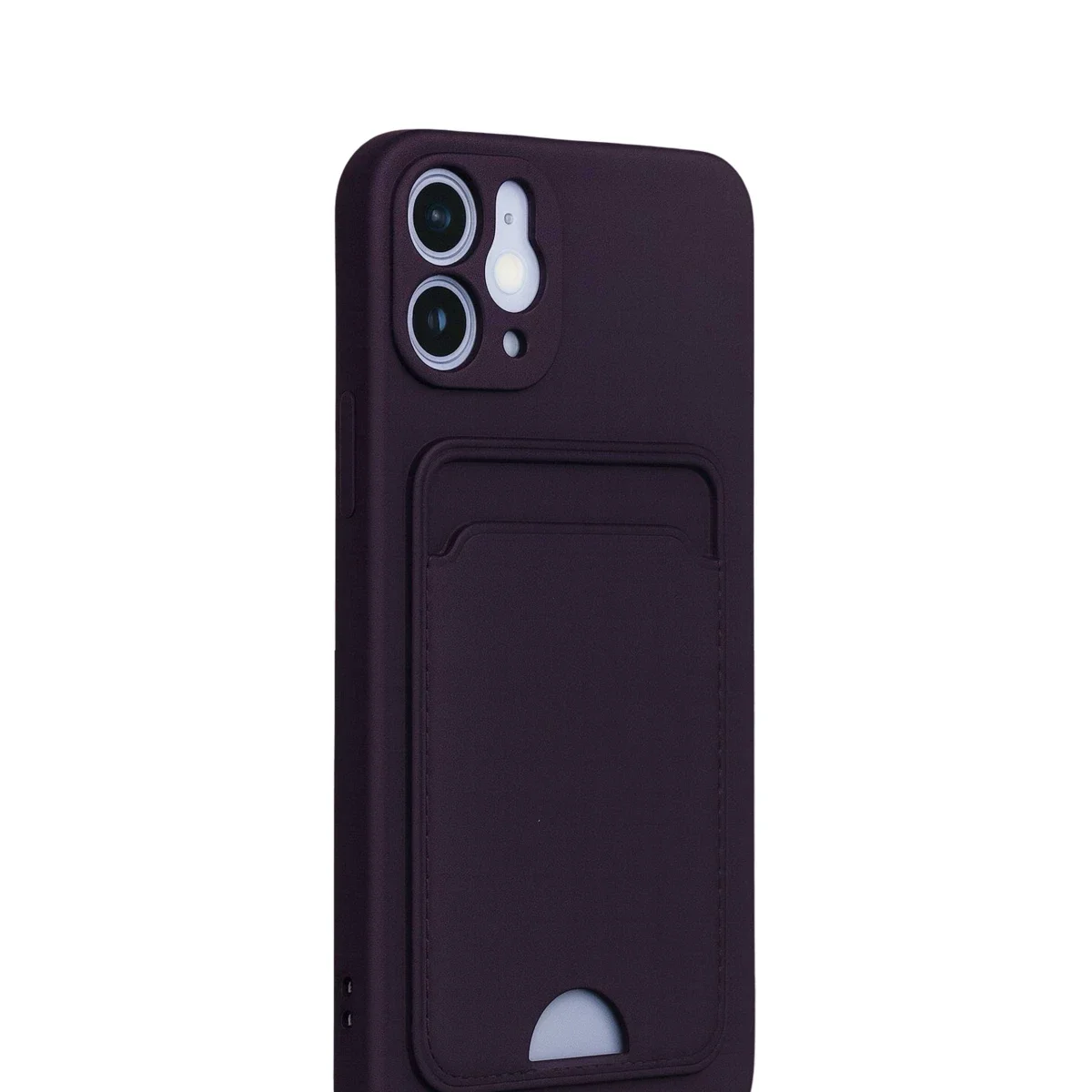Apple iPhone 12 Kılıf Kelvin Kartvizitli Silikon - Derin Mor görsel 2