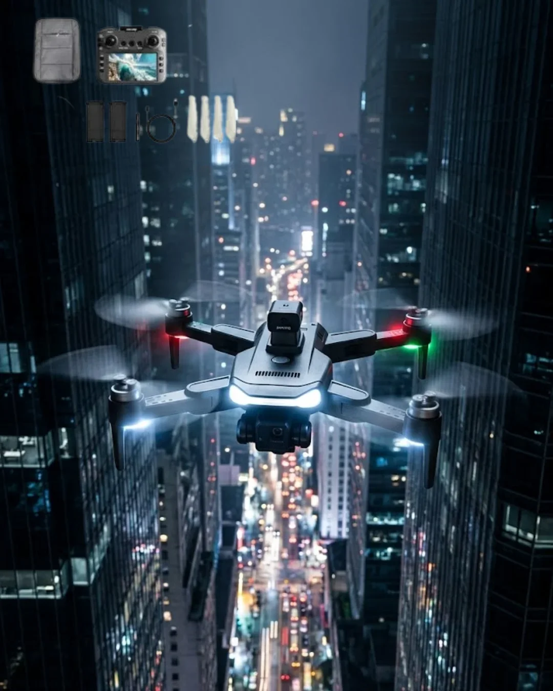 Uzaktan Kontrollü 4K Drone Akıllı Uçuş Modları ve Geniş Açılı Kamera Özellikli