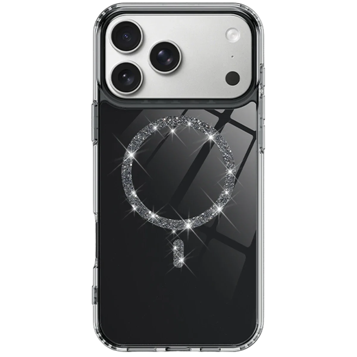 Apple iPhone 17 Pro Live Diamond Magsafe Kapak - Siyah görsel 2